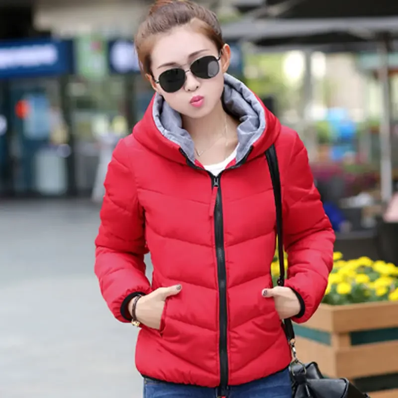 Red Female Coats Short Quilted - Modern Korean Lifestyle 评论和价格